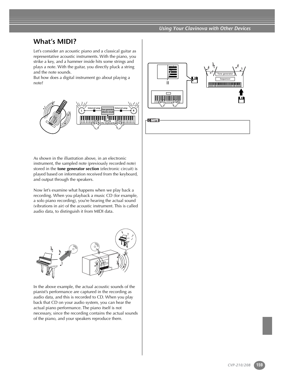 What’s midi, Using your clavinova with other devices | Yamaha CVP-208  EN User Manual | Page 159 / 180