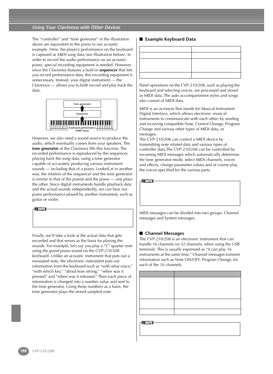 Using your clavinova with other devices | Yamaha CVP-208  EN User Manual | Page 160 / 180