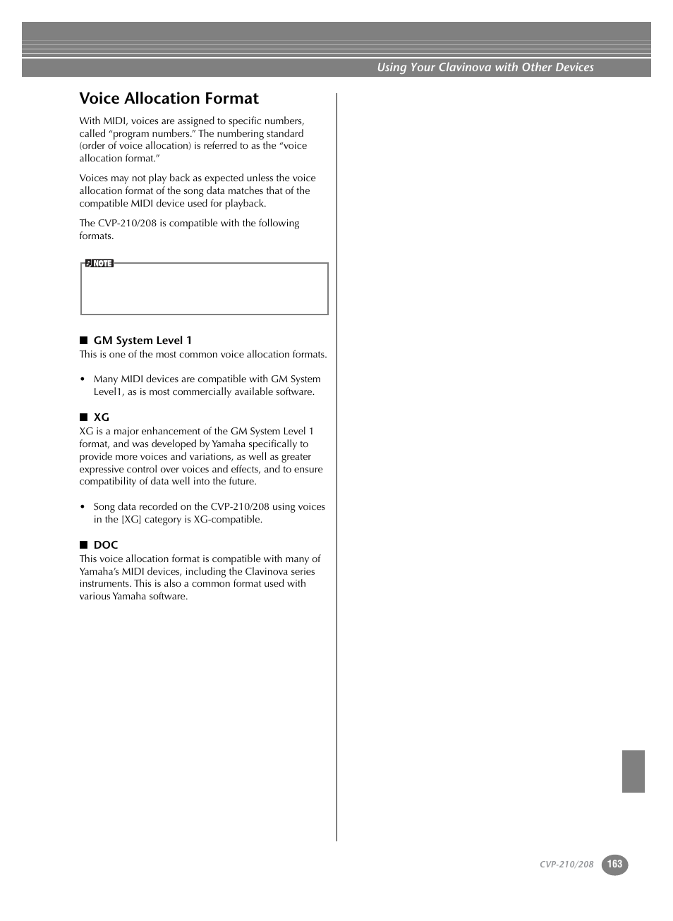 Voice allocation format | Yamaha CVP-208  EN User Manual | Page 163 / 180