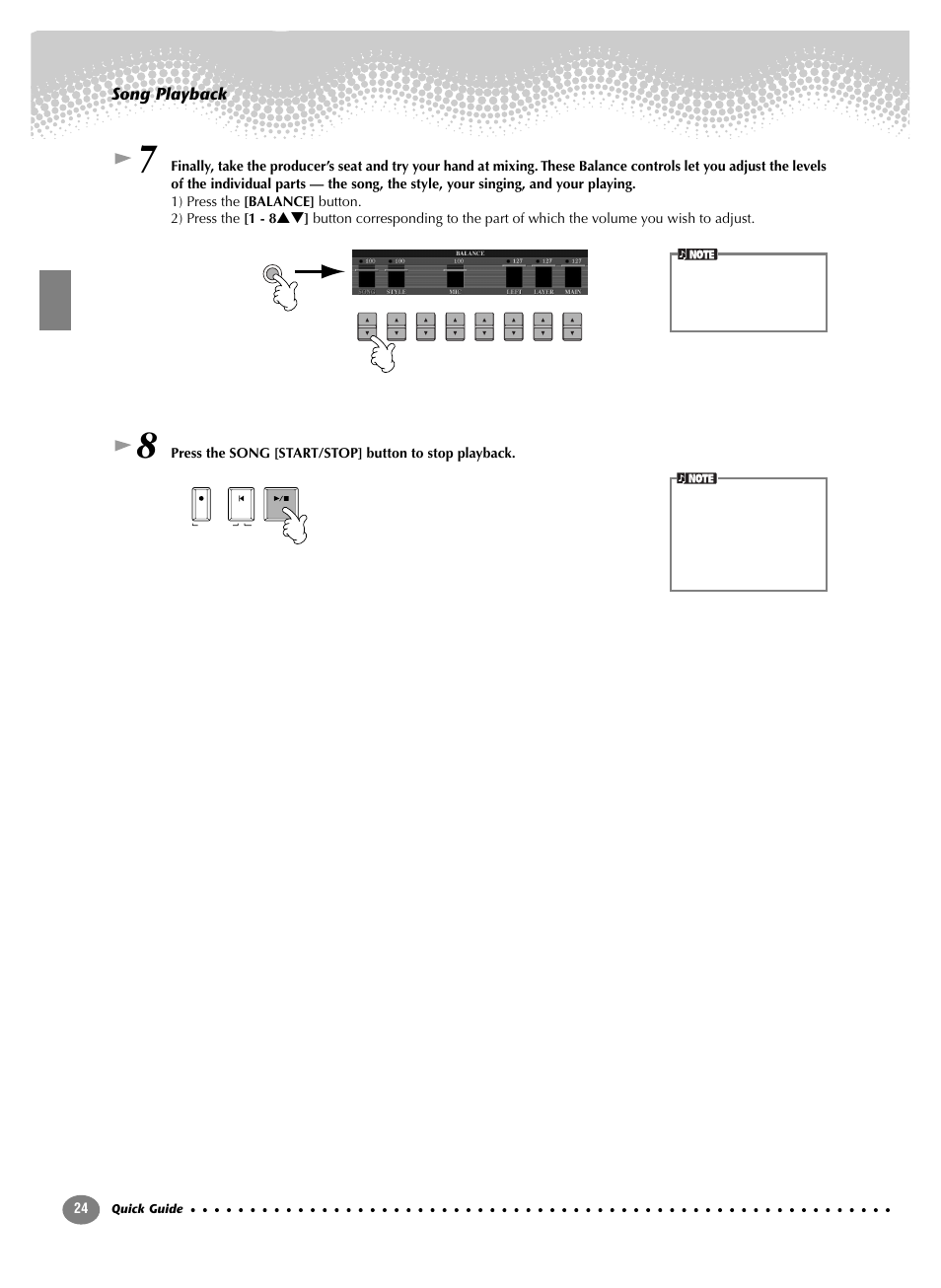 Song playback | Yamaha CVP-208  EN User Manual | Page 24 / 180