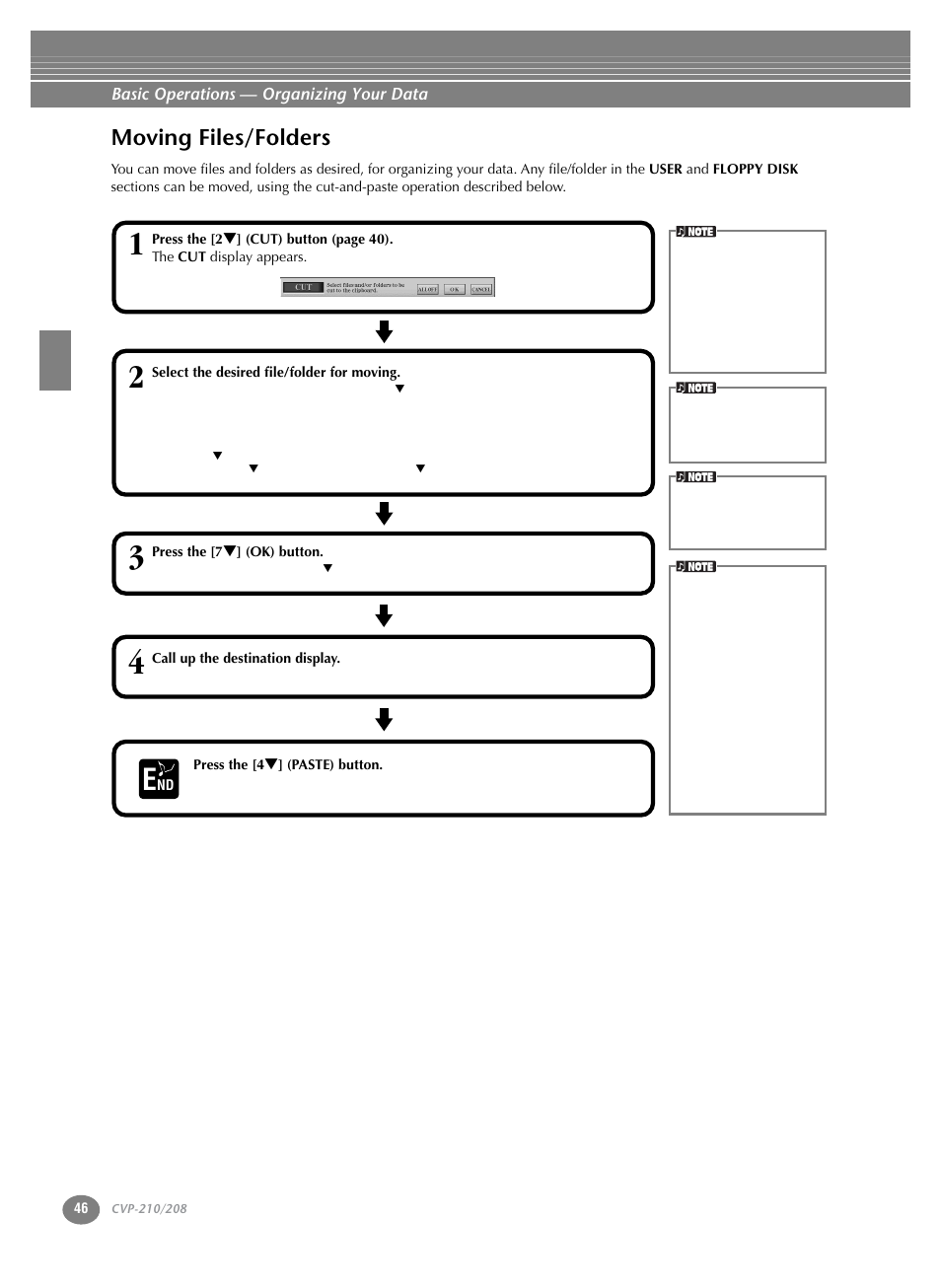 Moving files/folders | Yamaha CVP-208  EN User Manual | Page 46 / 180