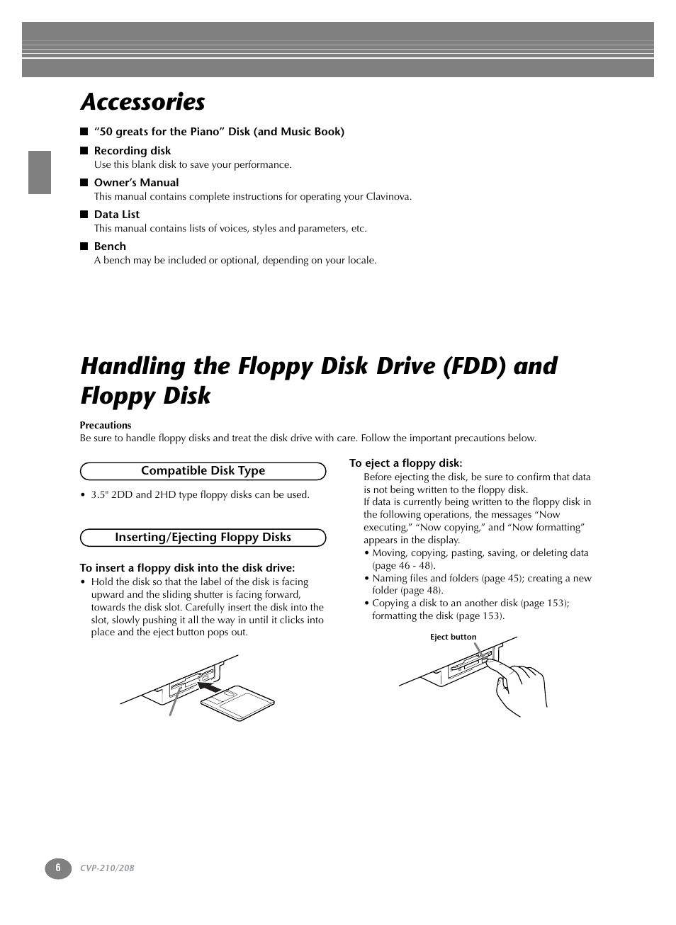 Accessories | Yamaha CVP-208  EN User Manual | Page 6 / 180