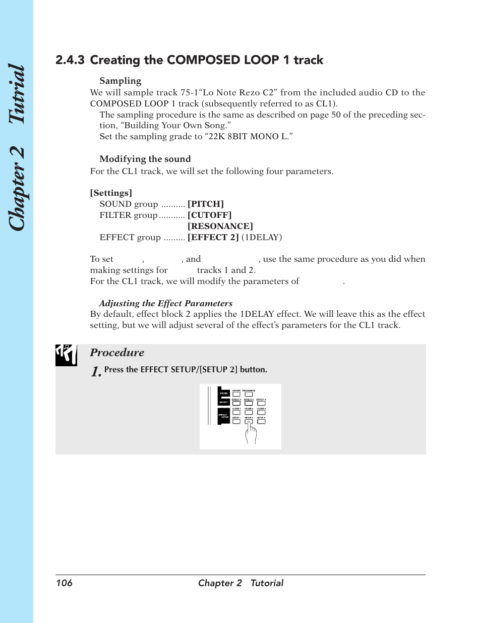 Chapter 2 t utrial, 3 creating the composed loop 1 track | Yamaha SU700 User Manual | Page 106 / 354