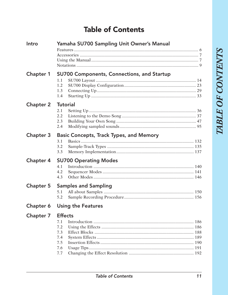 Yamaha SU700 User Manual | Page 11 / 354