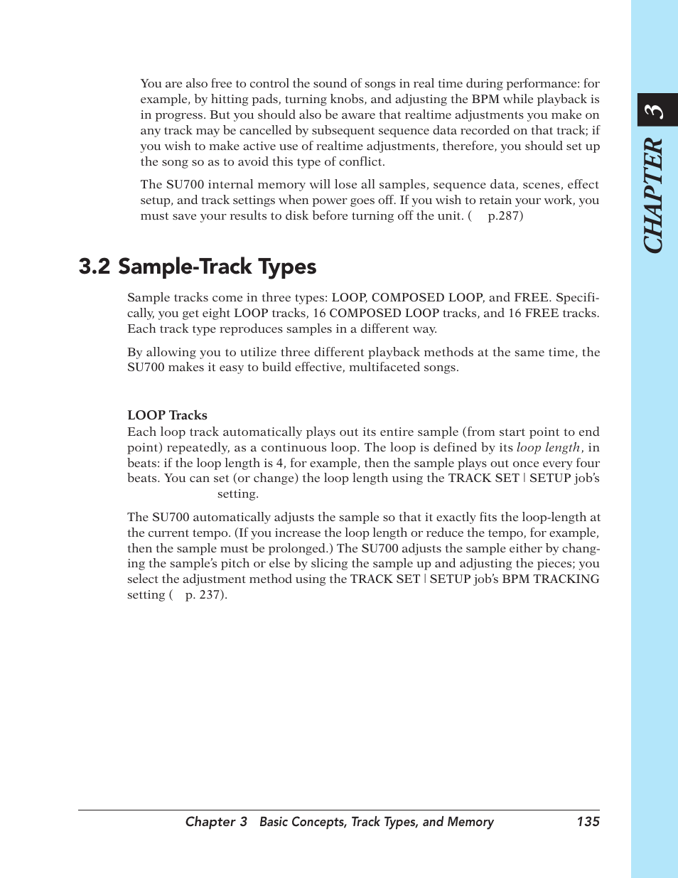 2 sample-track types, Sample-track types, Chapter 3 | Yamaha SU700 User Manual | Page 135 / 354