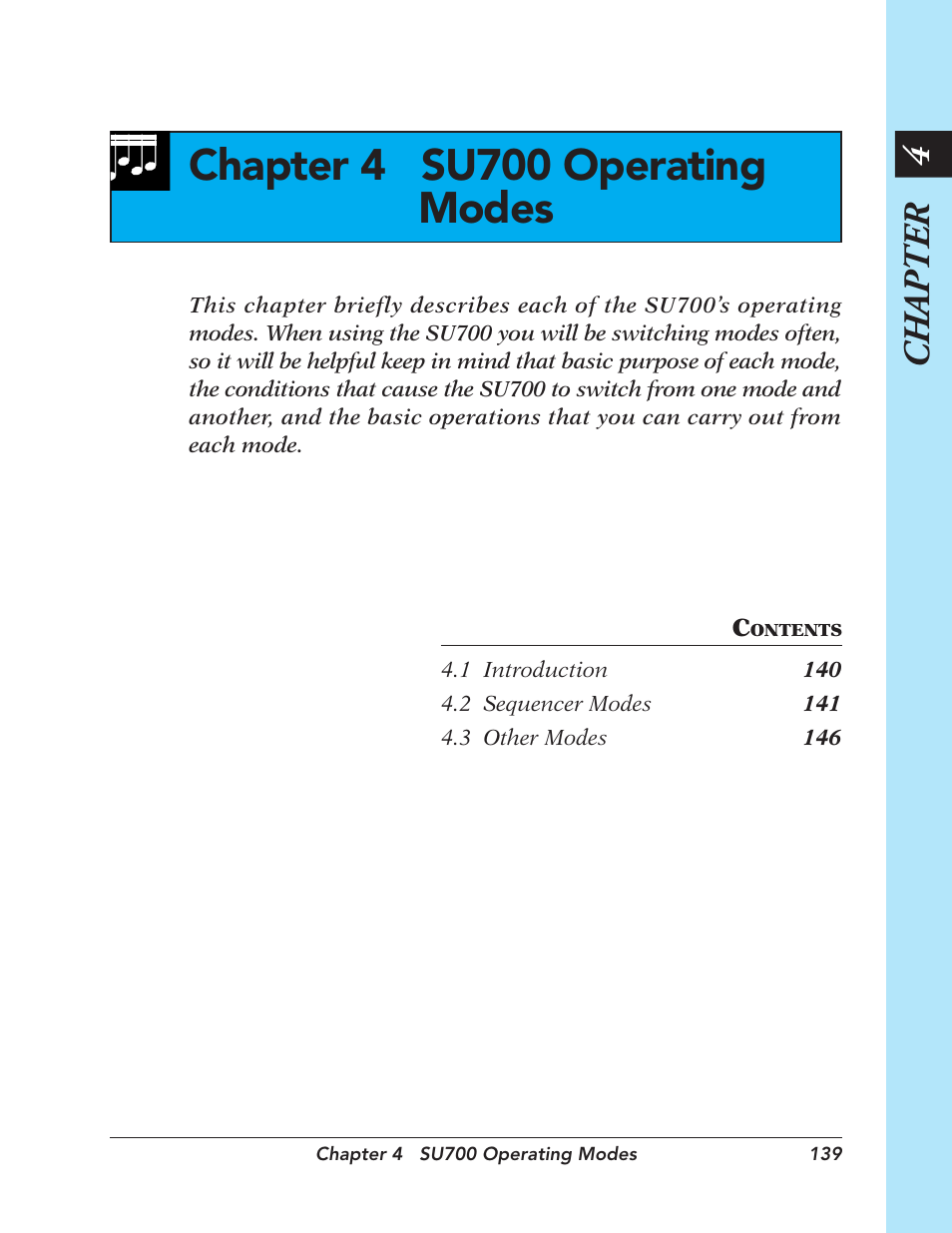 Chapter 4 su700 operating modes, Chapter 4, Su700 operating modes | Yamaha SU700 User Manual | Page 139 / 354