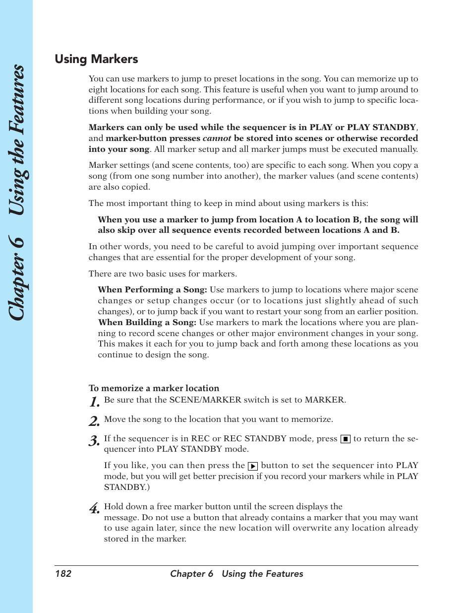 Chapter 6 u sing the f eatur es | Yamaha SU700 User Manual | Page 182 / 354