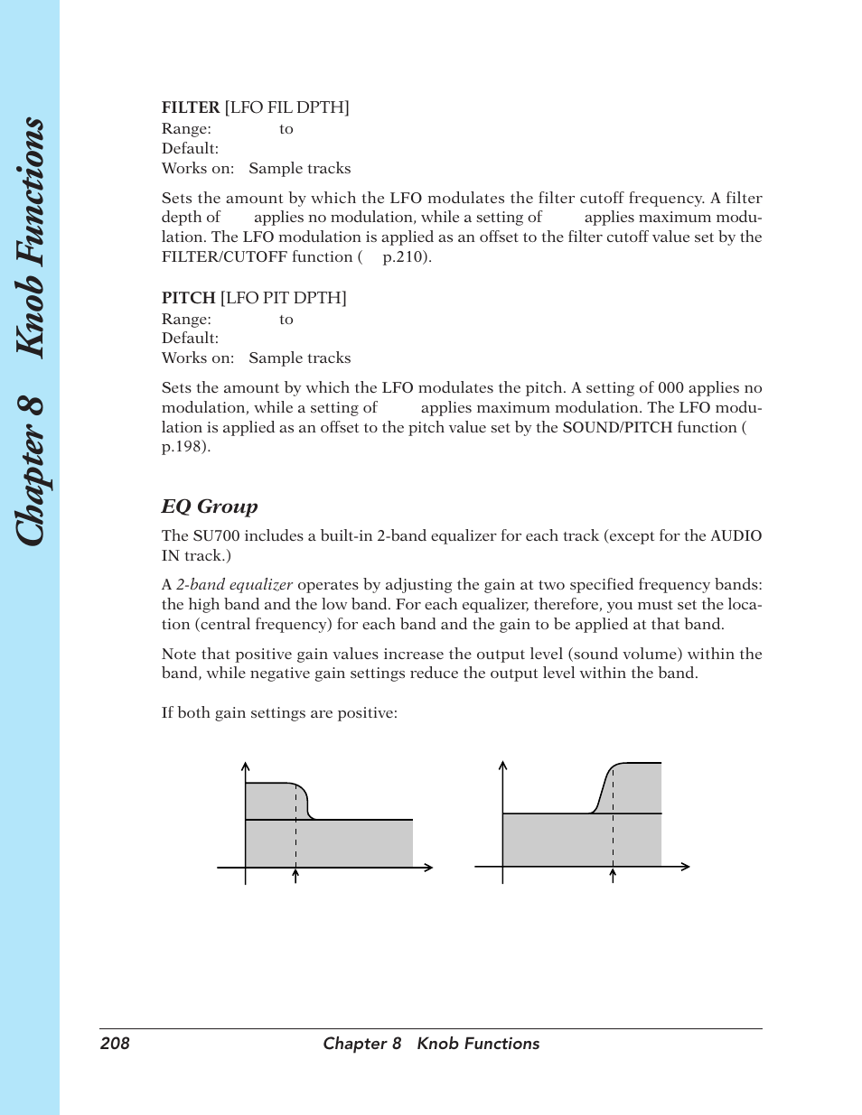 Chapter 8 k nob f unctions | Yamaha SU700 User Manual | Page 208 / 354