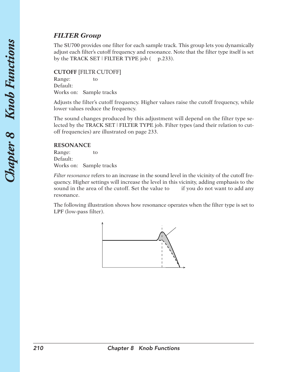 Chapter 8 k nob f unctions | Yamaha SU700 User Manual | Page 210 / 354