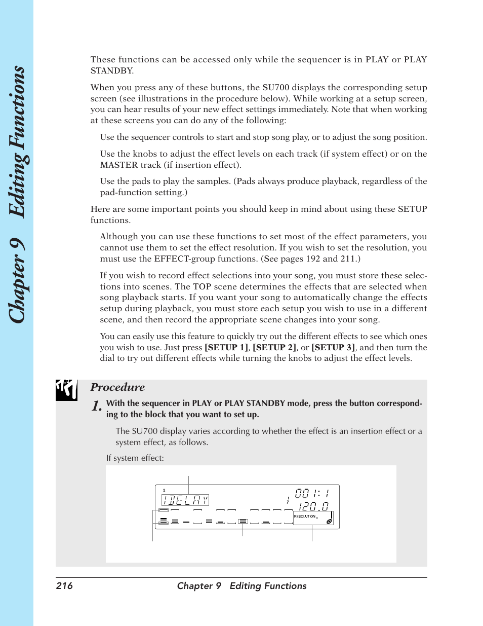Chapter 9 e diting f unctions | Yamaha SU700 User Manual | Page 216 / 354
