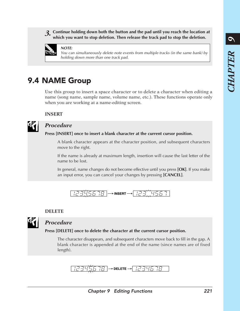4 name group, Name group, Chapter 9 | Yamaha SU700 User Manual | Page 221 / 354