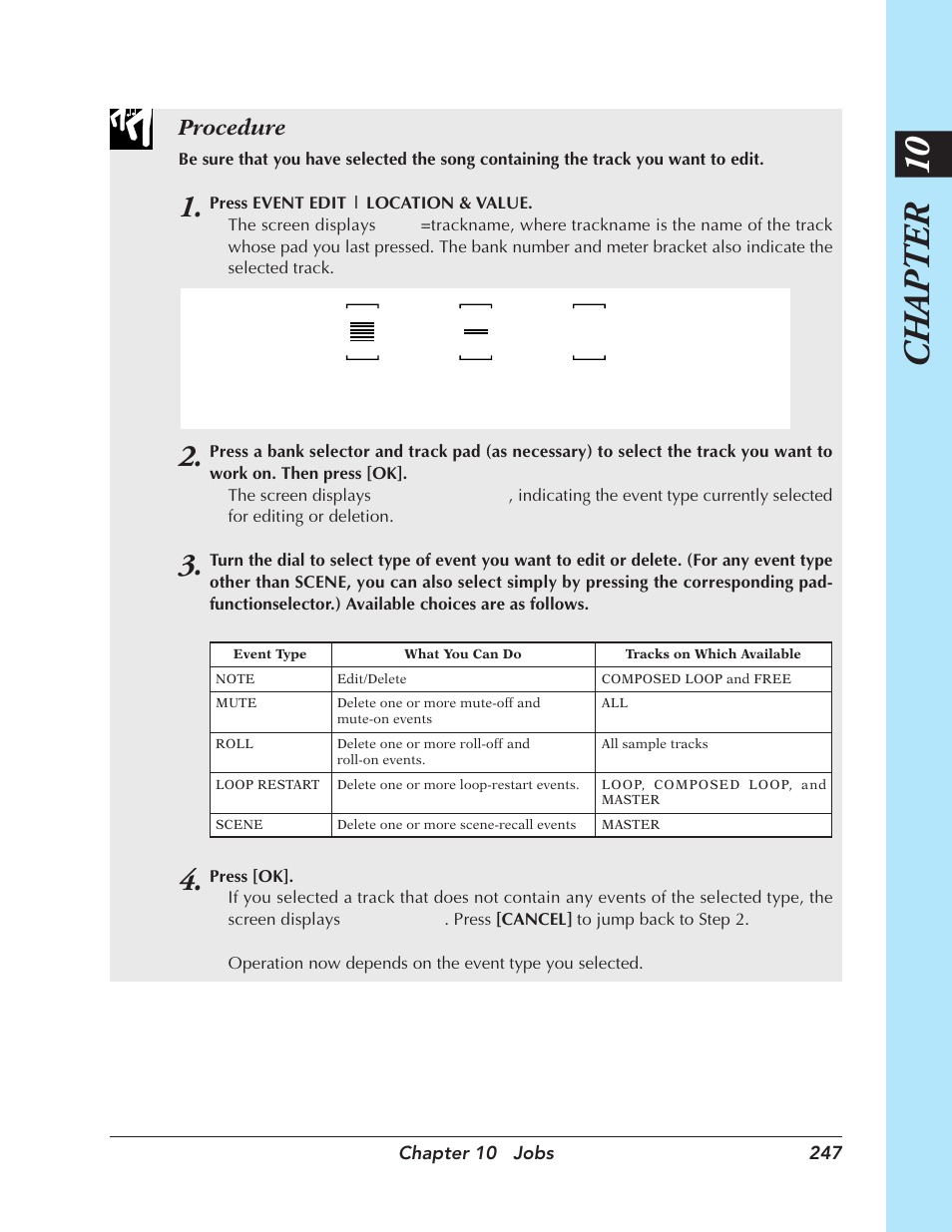 Chapter 10, Procedure | Yamaha SU700 User Manual | Page 247 / 354