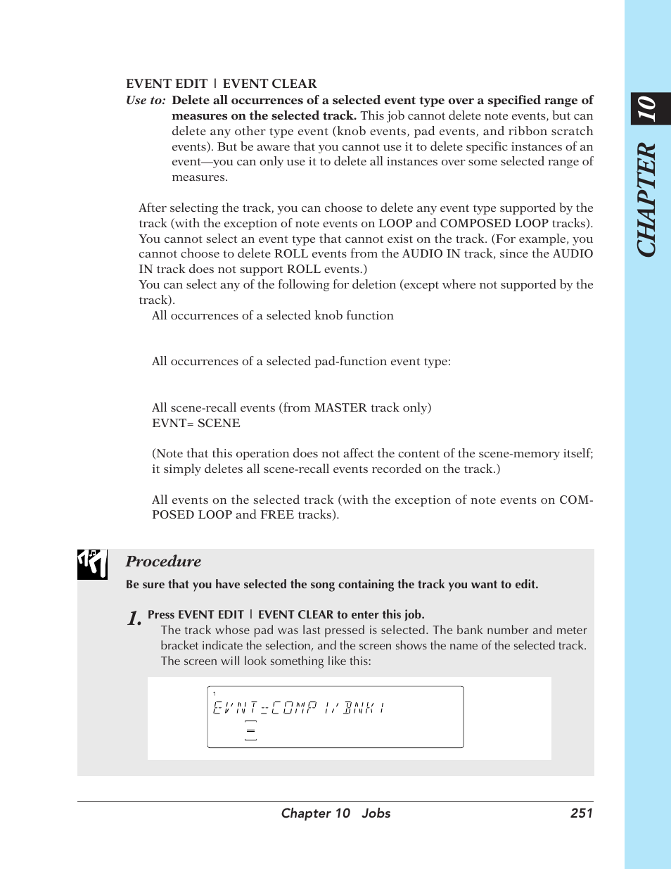 Chapter 10, Procedure | Yamaha SU700 User Manual | Page 251 / 354