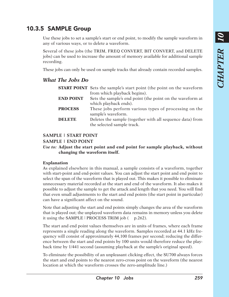 Chapter 10, 5 sample group | Yamaha SU700 User Manual | Page 259 / 354