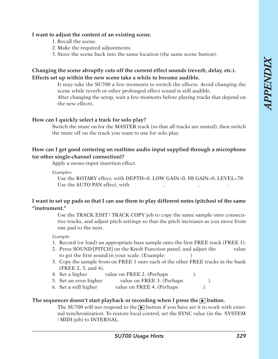 Appendix | Yamaha SU700 User Manual | Page 329 / 354