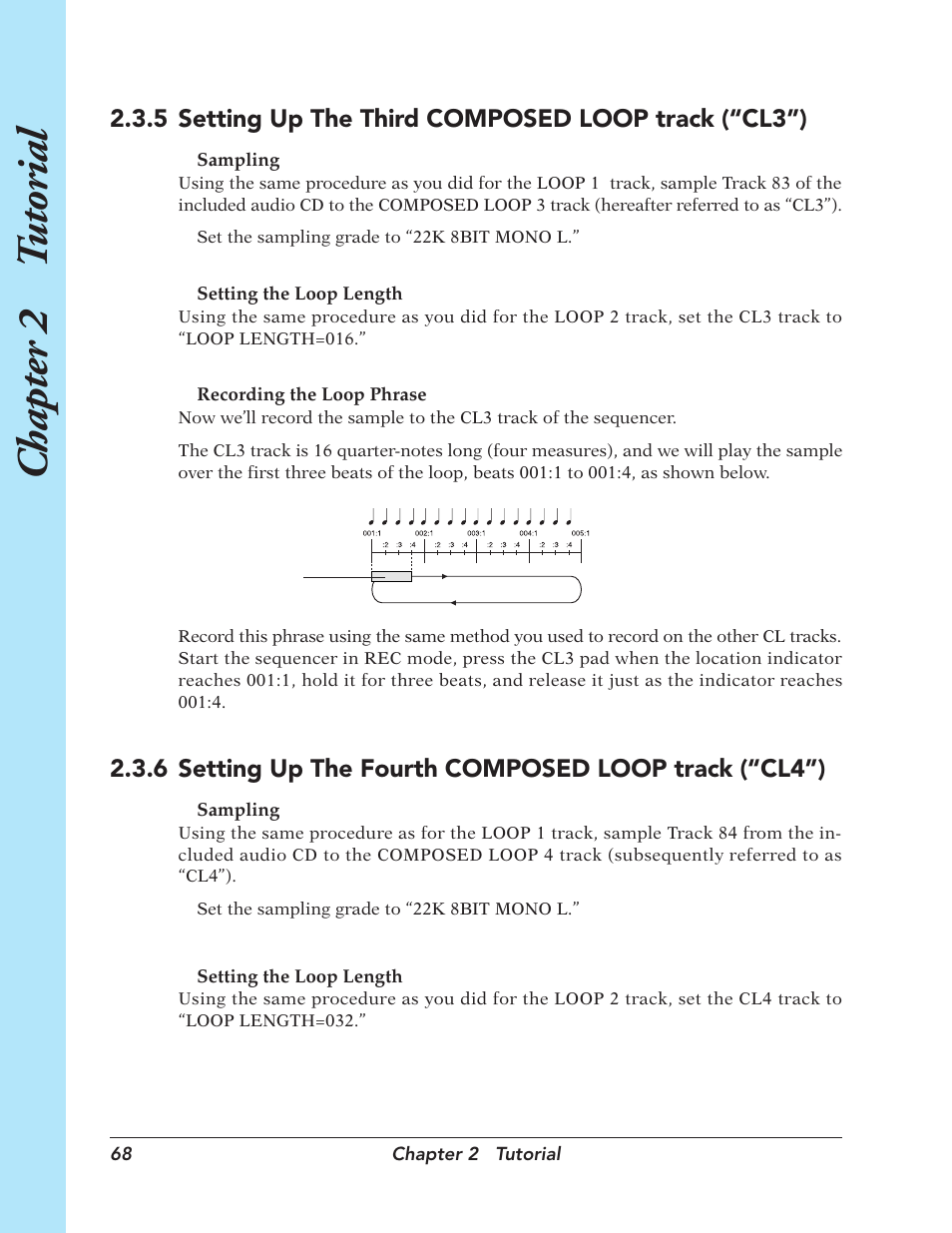 Chapter 2 t utorial, 5 setting up the third composed loop track (“cl3”) | Yamaha SU700 User Manual | Page 68 / 354