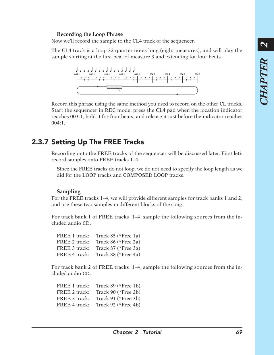 Chapter 2, 7 setting up the free tracks | Yamaha SU700 User Manual | Page 69 / 354