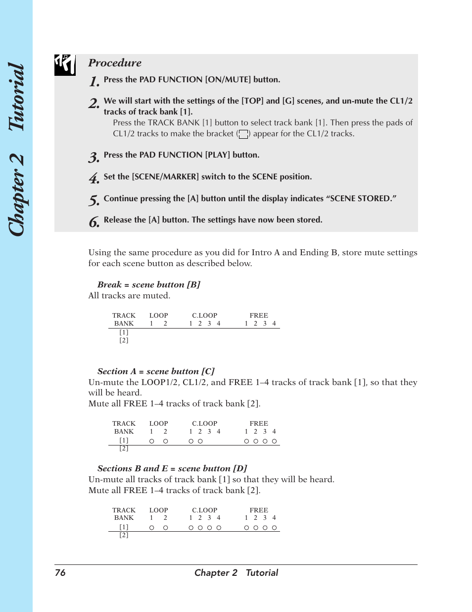 Chapter 2 t utorial, Procedure | Yamaha SU700 User Manual | Page 76 / 354