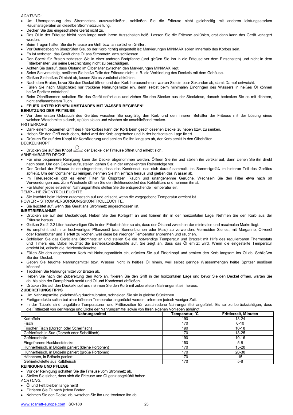 Scarlett SC-180 User Manual | Page 23 / 24