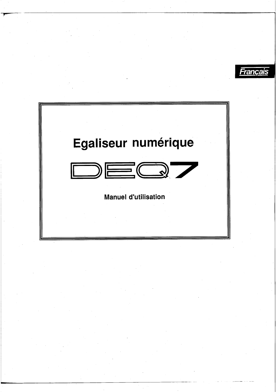 Egaliseur numérique | Yamaha DEQ7 User Manual | Page 21 / 98