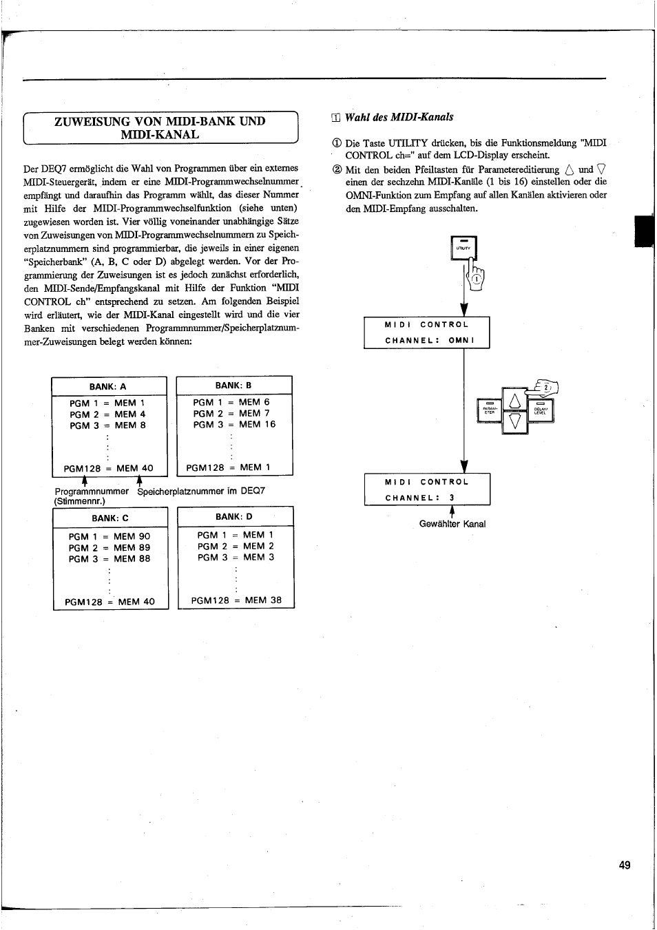 Zuweisung von midi-bank und midi-kanal | Yamaha DEQ7 User Manual | Page 51 / 98