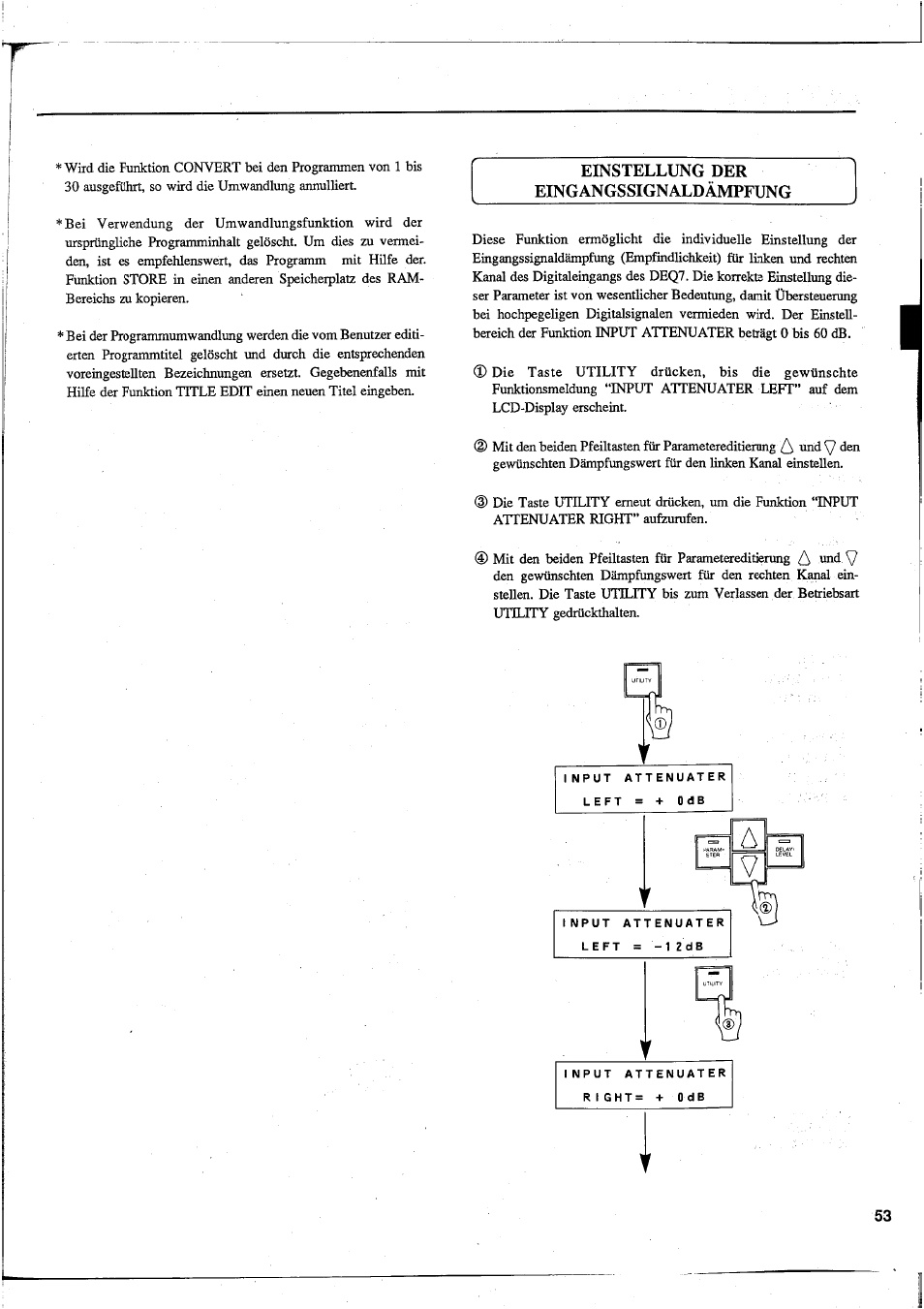 Einstellung der eingangssignaldämpfung | Yamaha DEQ7 User Manual | Page 55 / 98