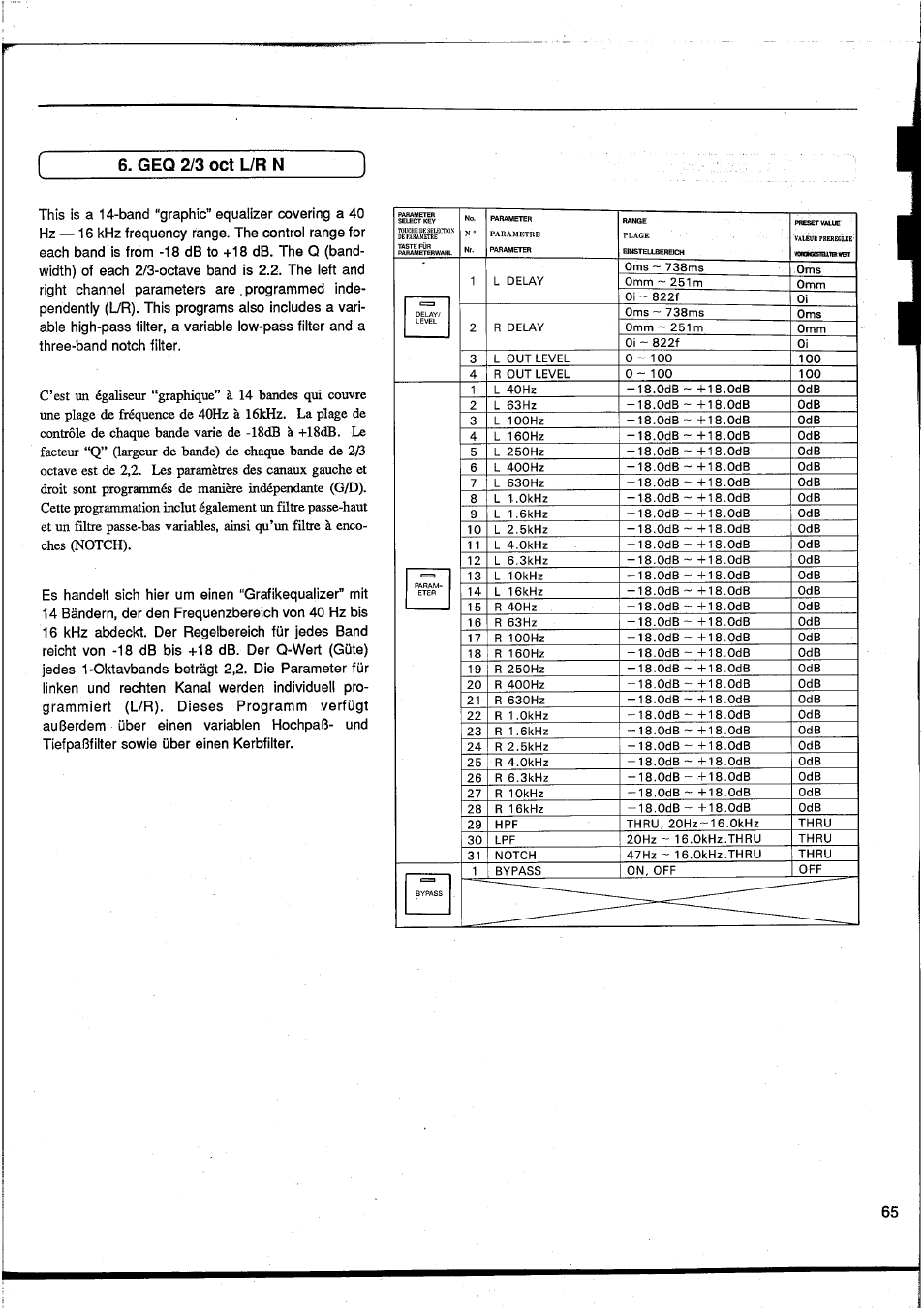 Geq 2/3, L/r n | Yamaha DEQ7 User Manual | Page 67 / 98