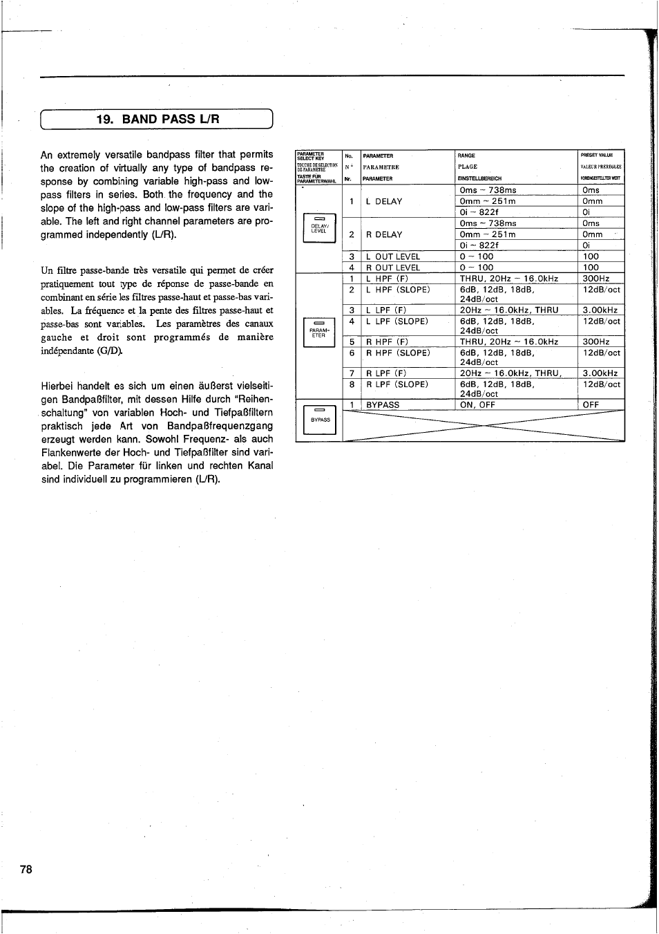 Band pass l/r | Yamaha DEQ7 User Manual | Page 80 / 98