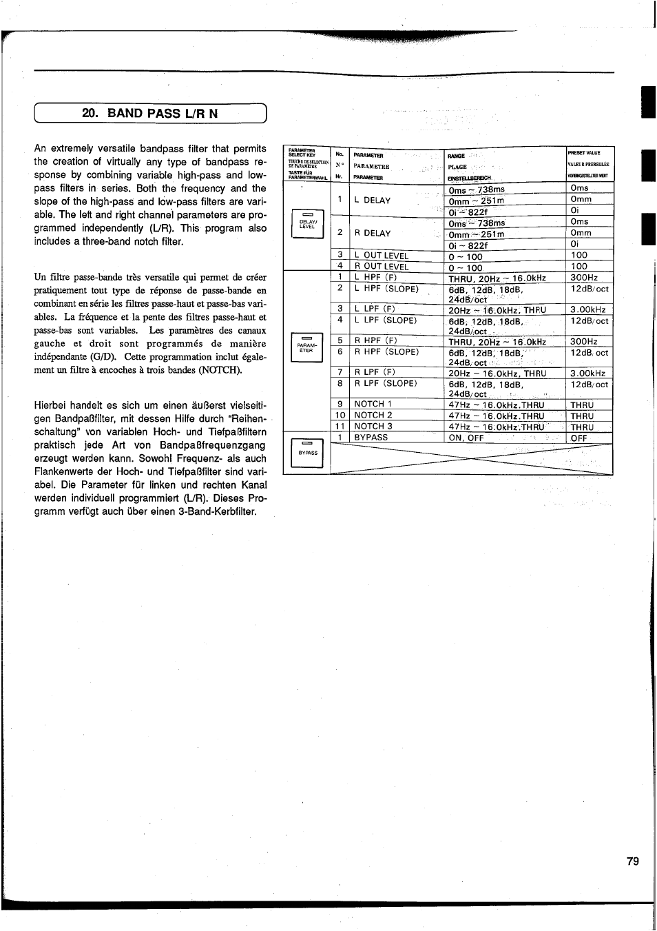 Band pass l/r n | Yamaha DEQ7 User Manual | Page 81 / 98