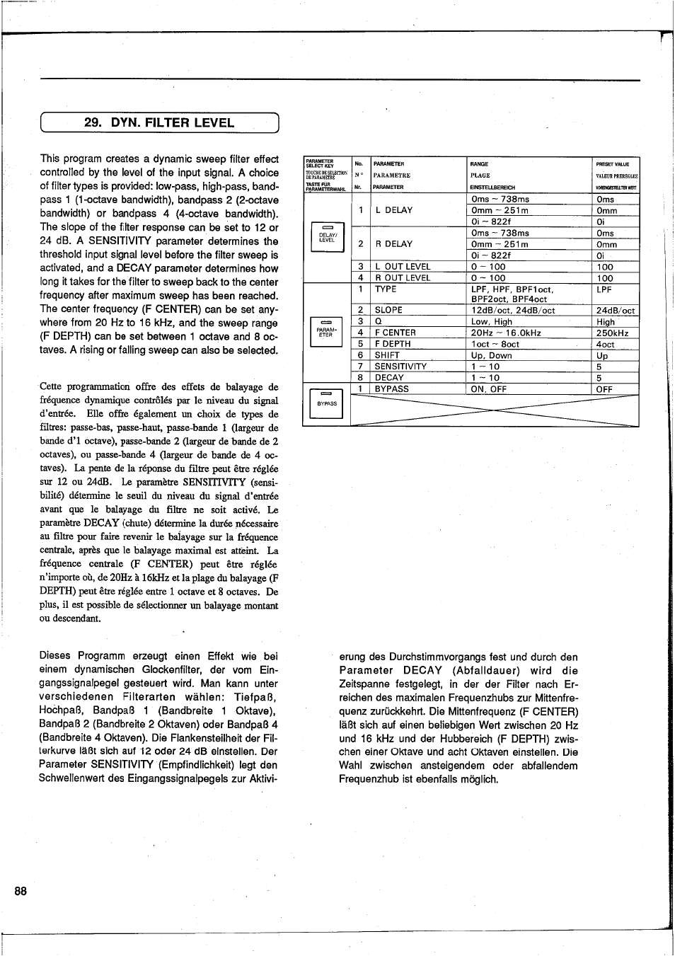 Dyn. filter level | Yamaha DEQ7 User Manual | Page 90 / 98