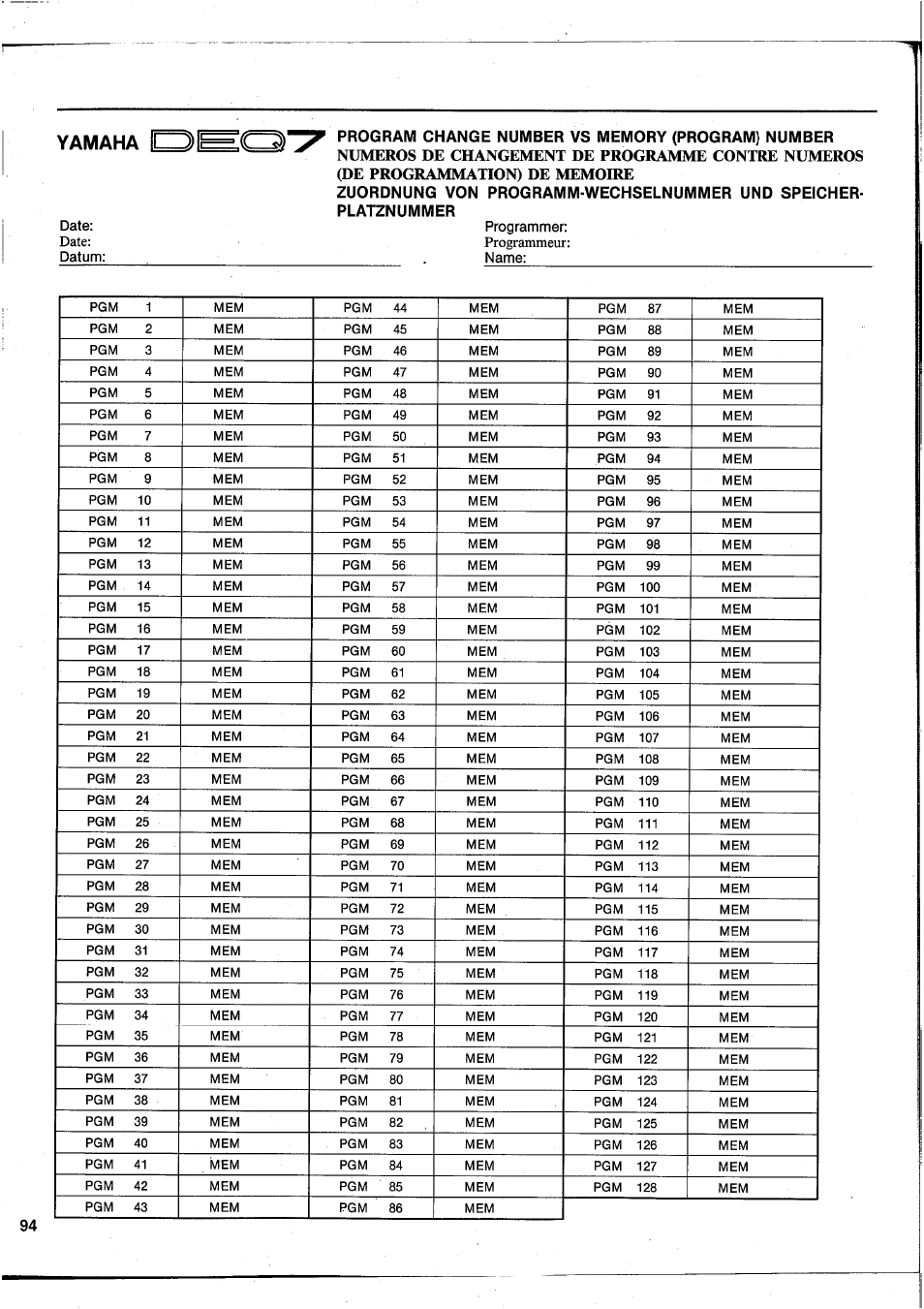 1^=v | Yamaha DEQ7 User Manual | Page 96 / 98