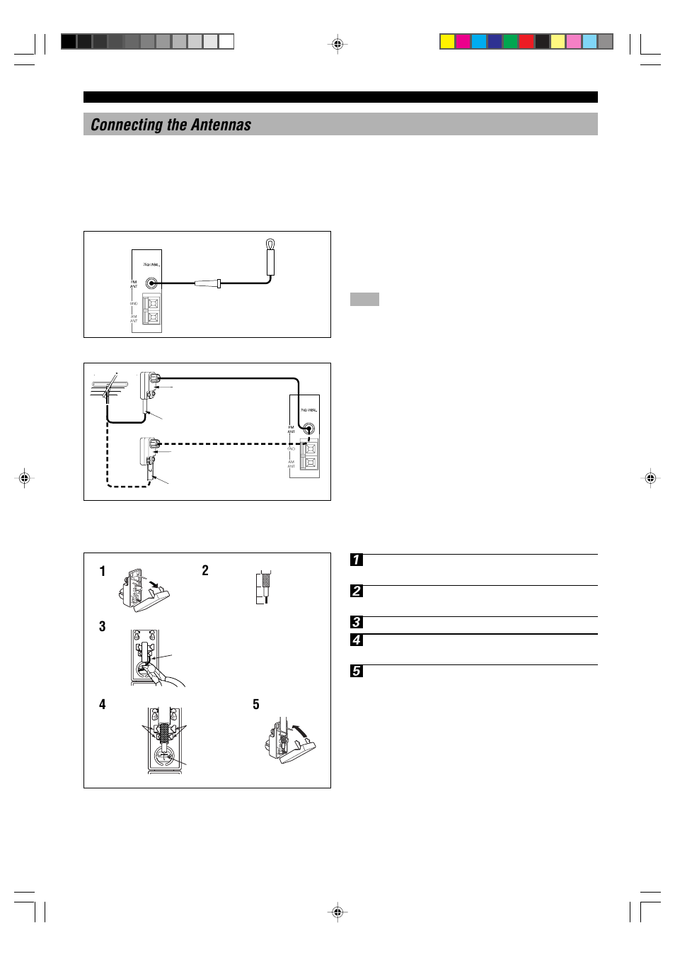 10 connecting the antennas, Indoor fm antenna (included), Outdoor fm antenna | Yamaha HTR-5240RDS User Manual | Page 12 / 66