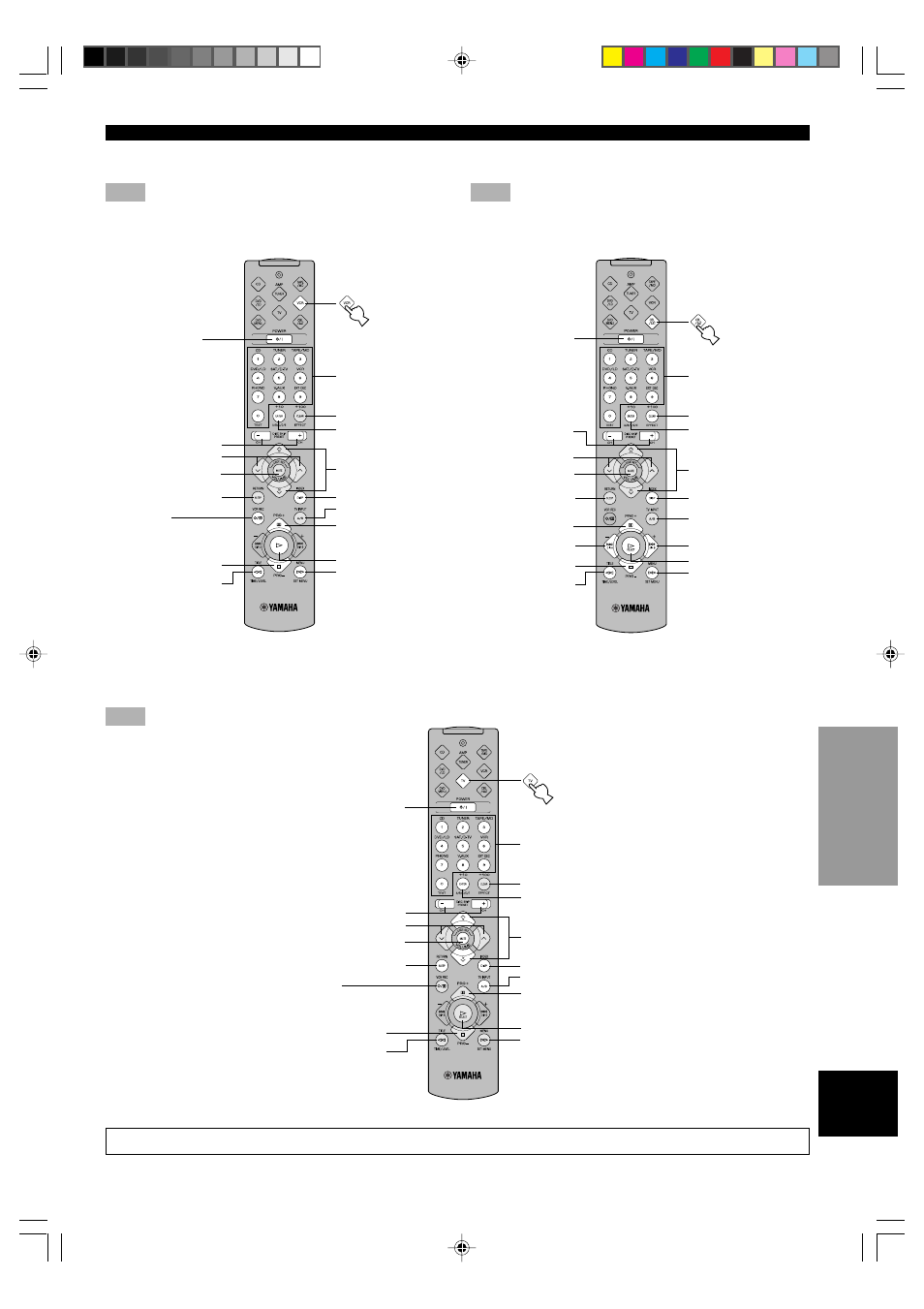 Vcr mode, Cbl/sat mode, Tv mode | Yamaha HTR-5240RDS User Manual | Page 49 / 66