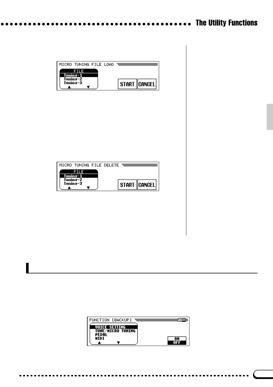 The utility functions, Backup | Yamaha CVP-59S User Manual | Page 110 / 163