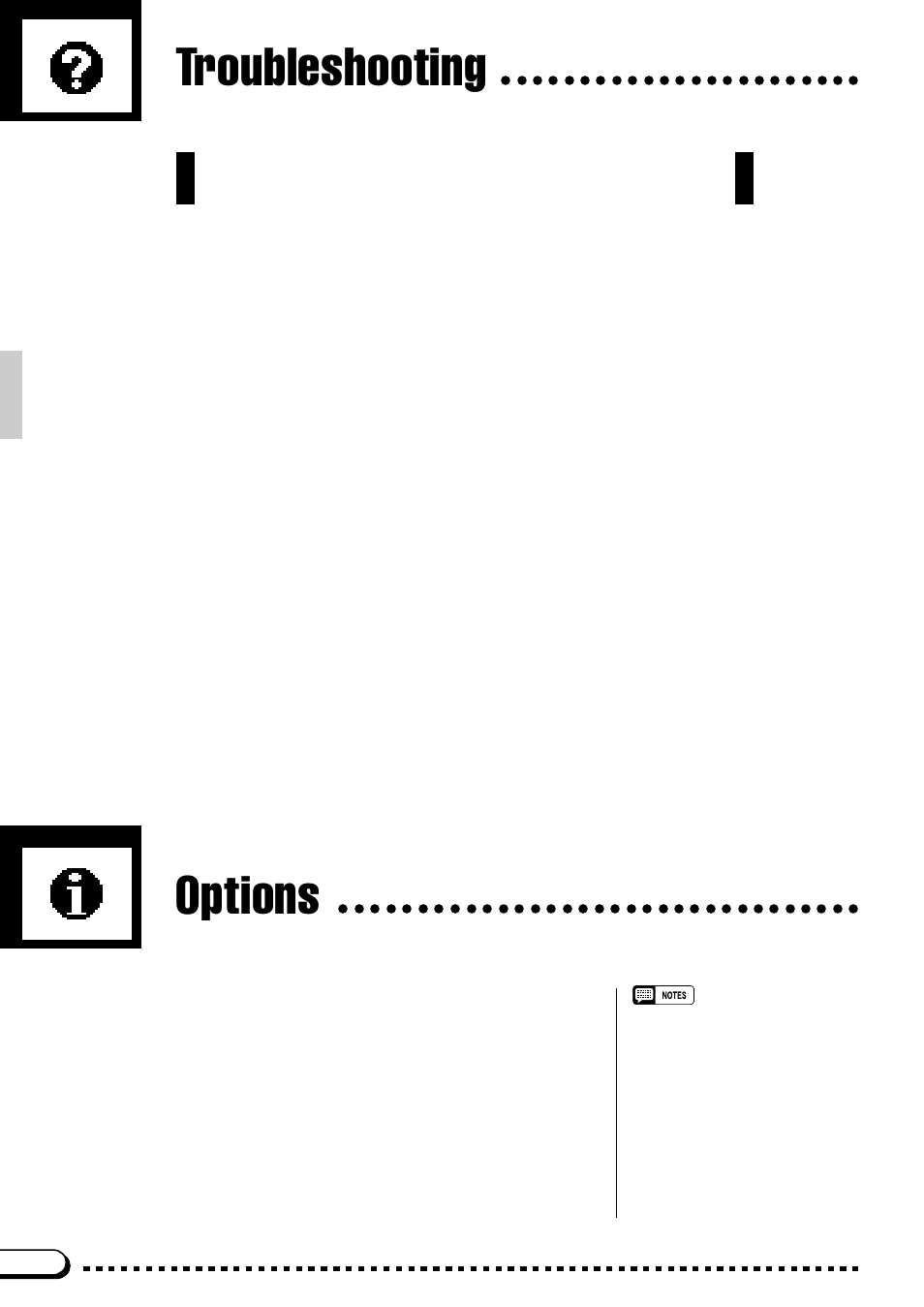 Troubleshooting, Options | Yamaha CVP-59S User Manual | Page 117 / 163