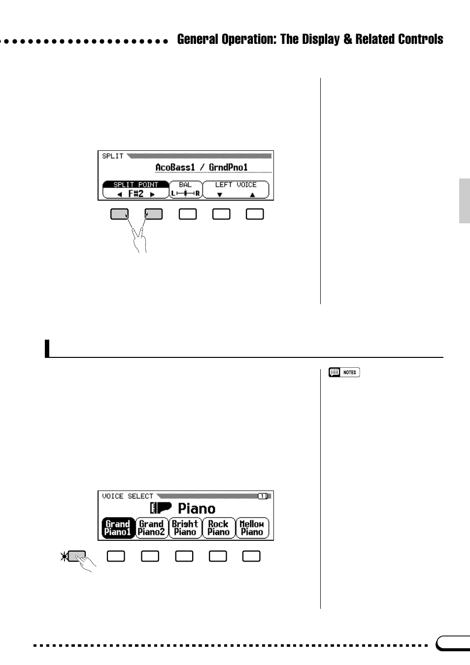 General operation: the display & related controls, The [display hold] button | Yamaha CVP-59S User Manual | Page 12 / 163