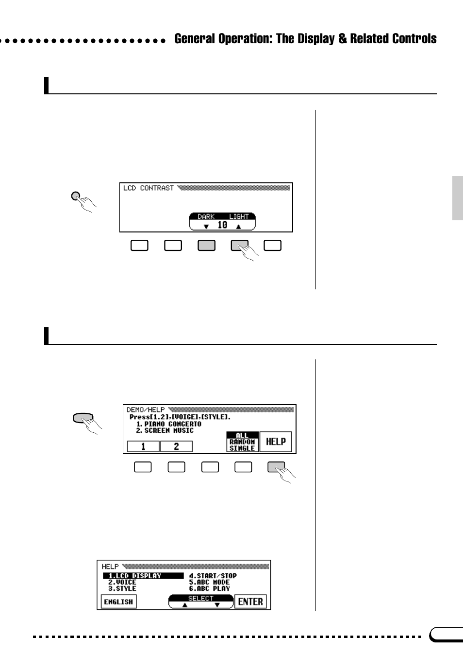 The help function | Yamaha CVP-59S User Manual | Page 14 / 163