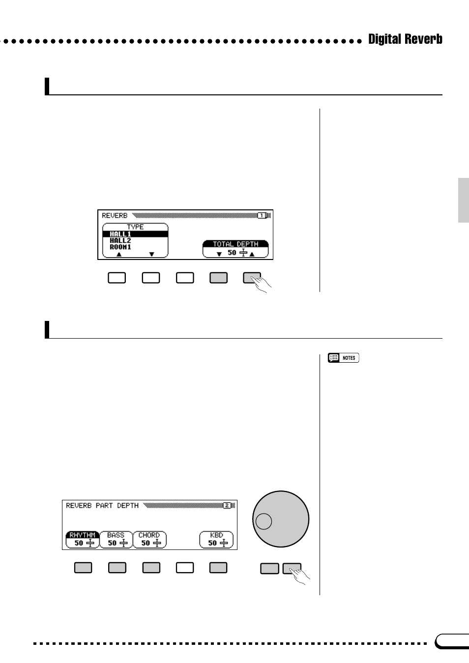 Total depth control, Individual part depth control, Digital reverb | Yamaha CVP-59S User Manual | Page 26 / 163
