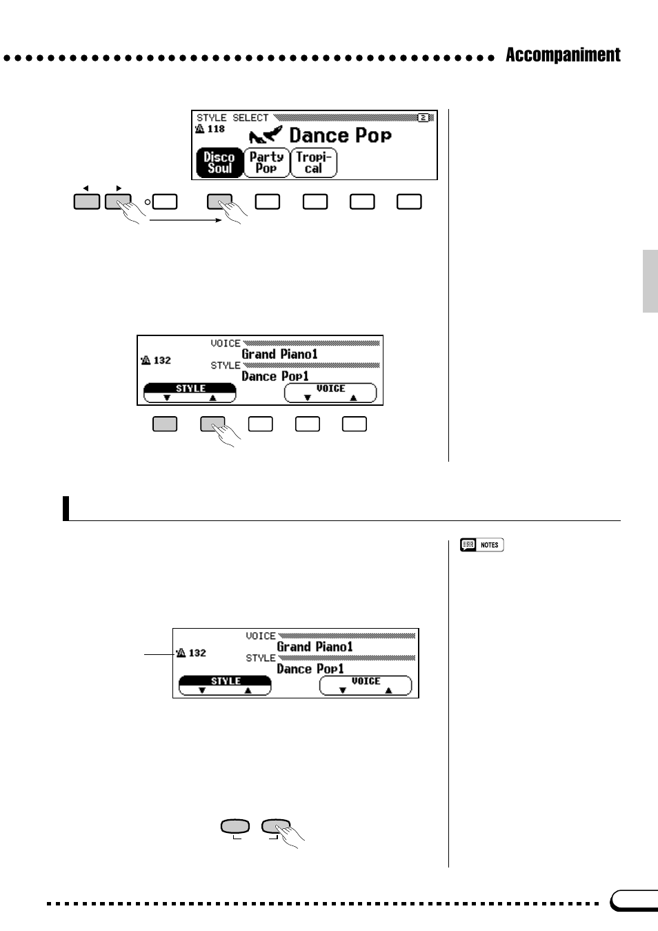 Accompaniment, Tempo control | Yamaha CVP-59S User Manual | Page 32 / 163