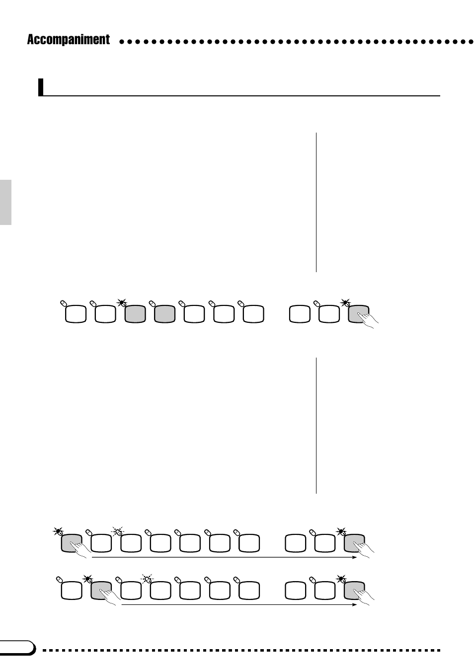 Accompaniment starting the accompaniment, Straight start, Start with an introduction | There are several ways to start the accompaniment | Yamaha CVP-59S User Manual | Page 33 / 163