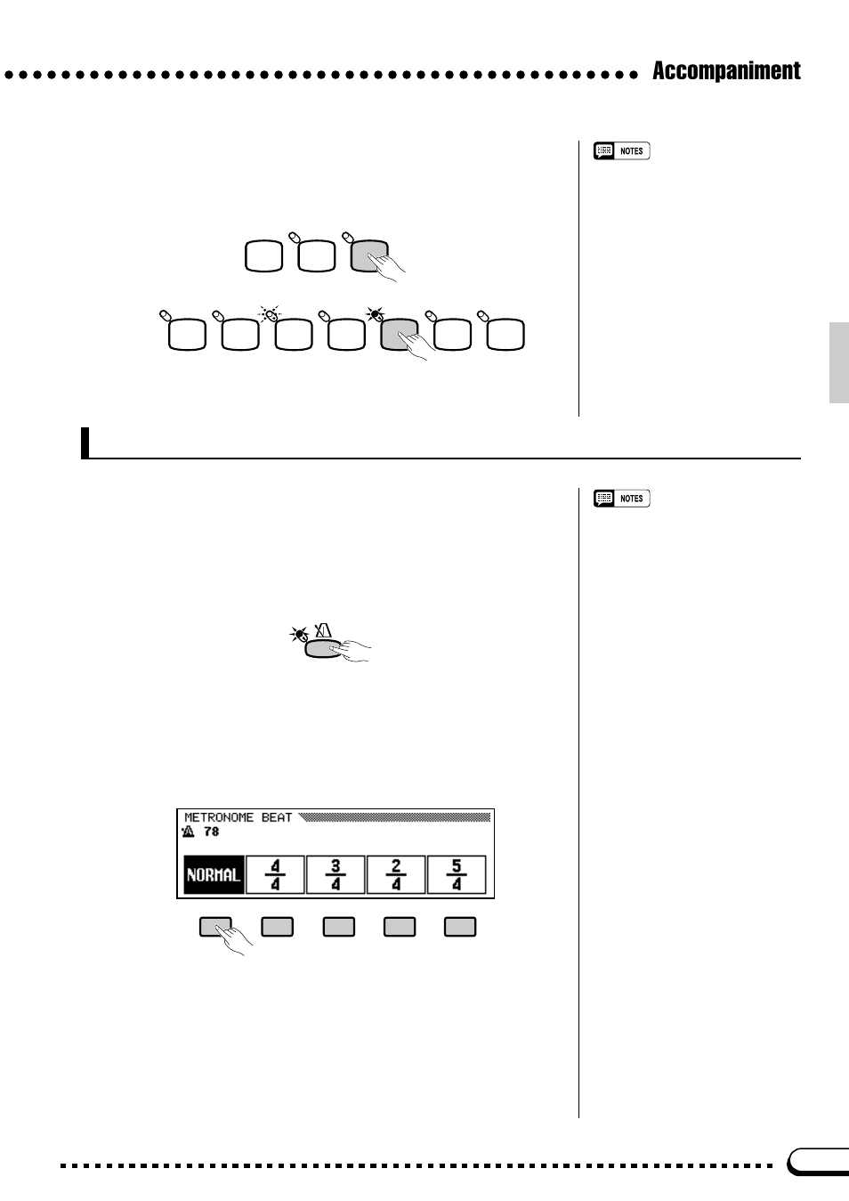 Accompaniment, Metronome | Yamaha CVP-59S User Manual | Page 36 / 163