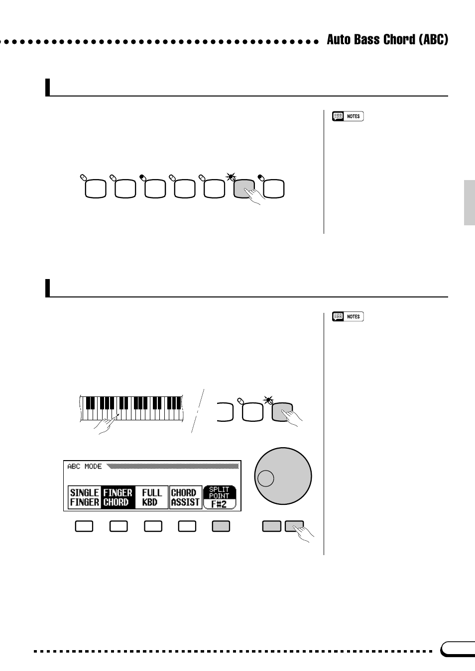 Auto bass chord (abc) small abc, Changing the abc split point | Yamaha CVP-59S User Manual | Page 42 / 163