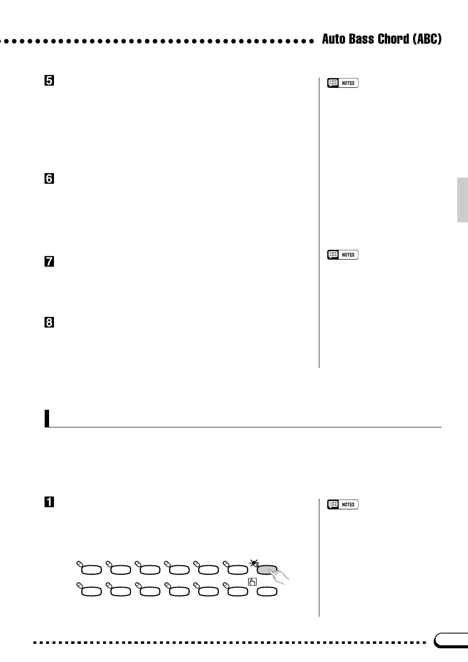 Auto bass chord (abc), Harmony, Enter the chord | Rotate the fingering as necessary, Stop the accompaniment, Exit when done, Turn harmony on | Yamaha CVP-59S User Manual | Page 44 / 163