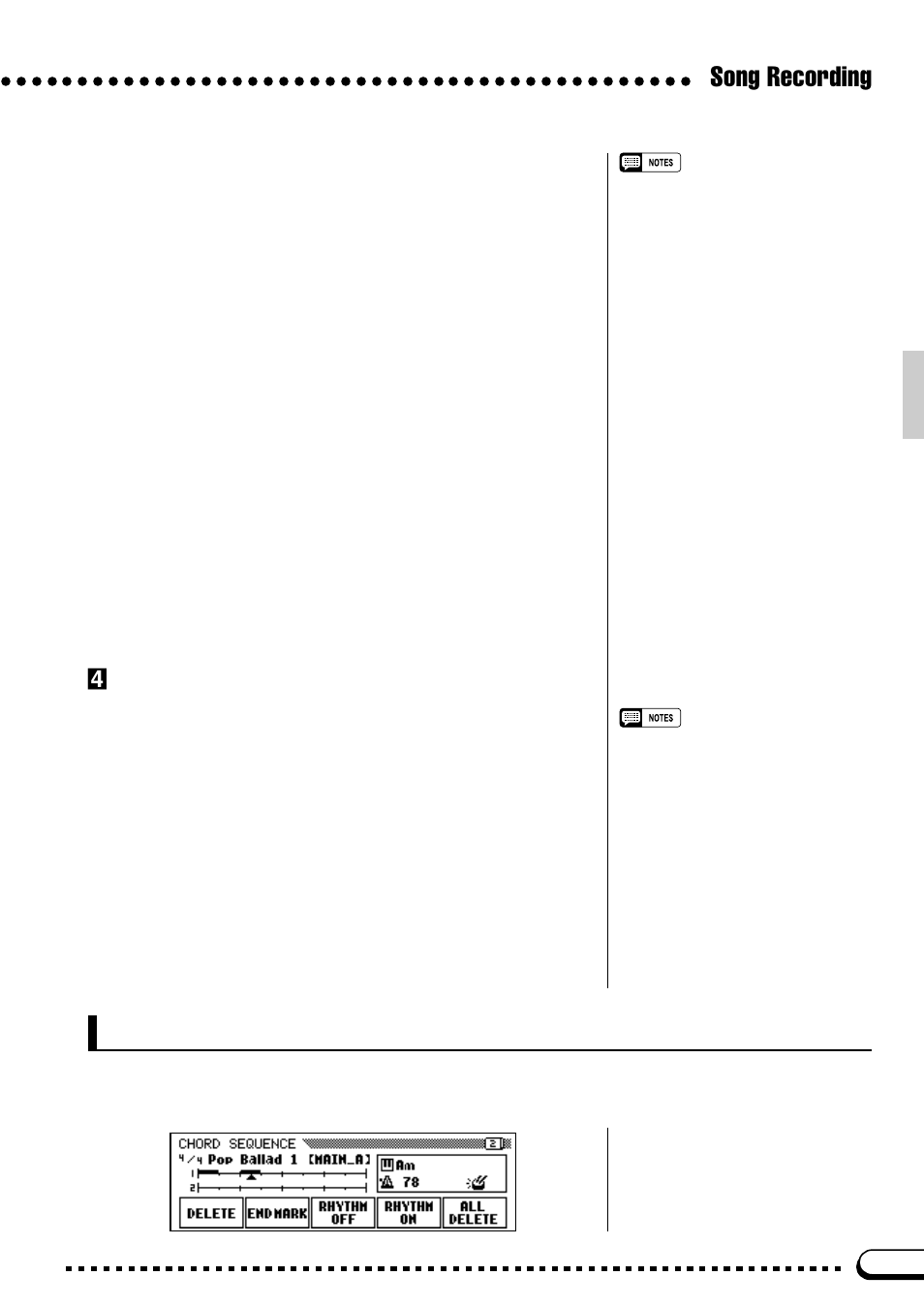 Song recording, Chord sequence page 2 & 3 functions, Stop recording | Yamaha CVP-59S User Manual | Page 84 / 163