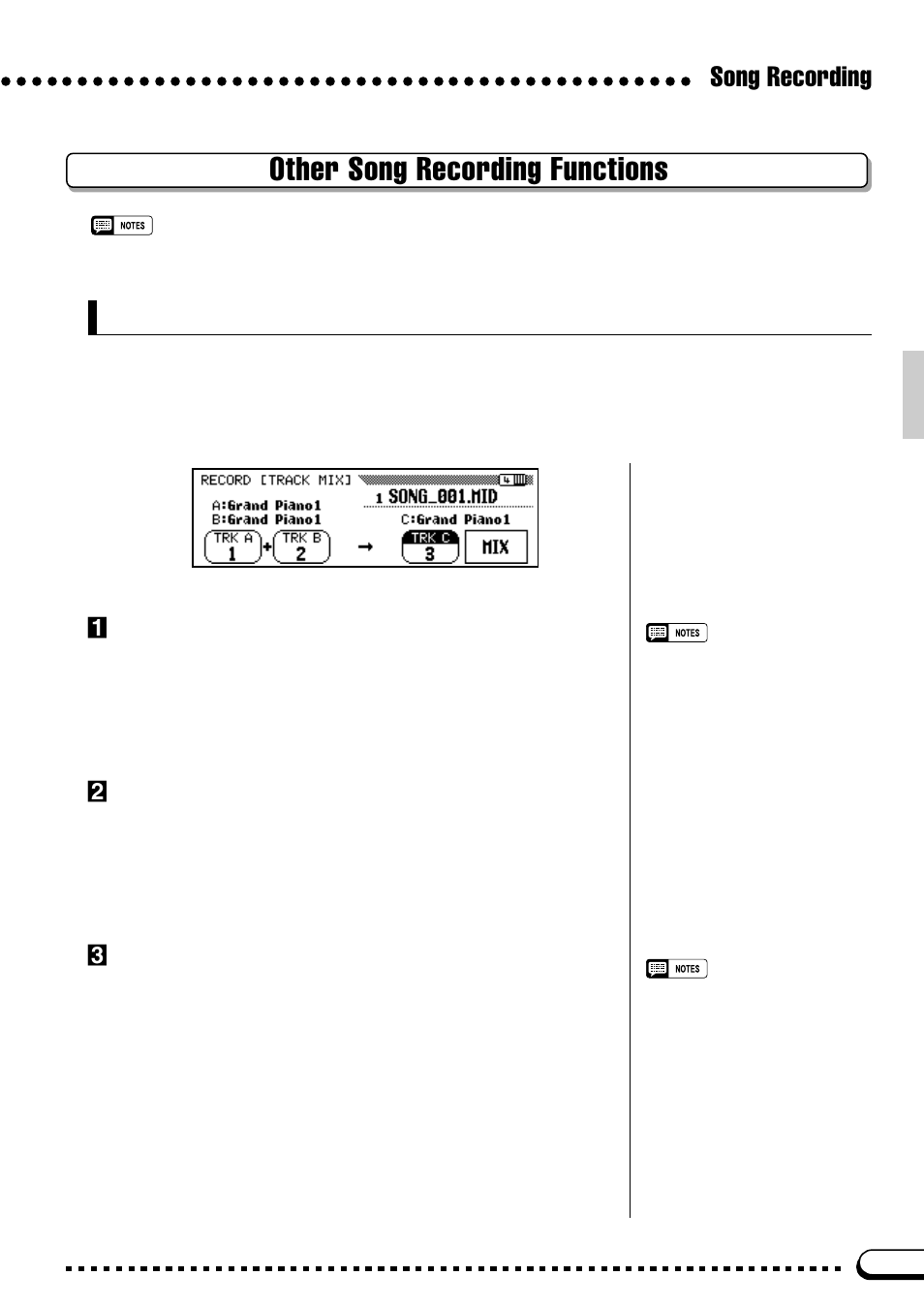 Other song recording functions, Song recording, Track mix | Yamaha CVP-59S User Manual | Page 86 / 163