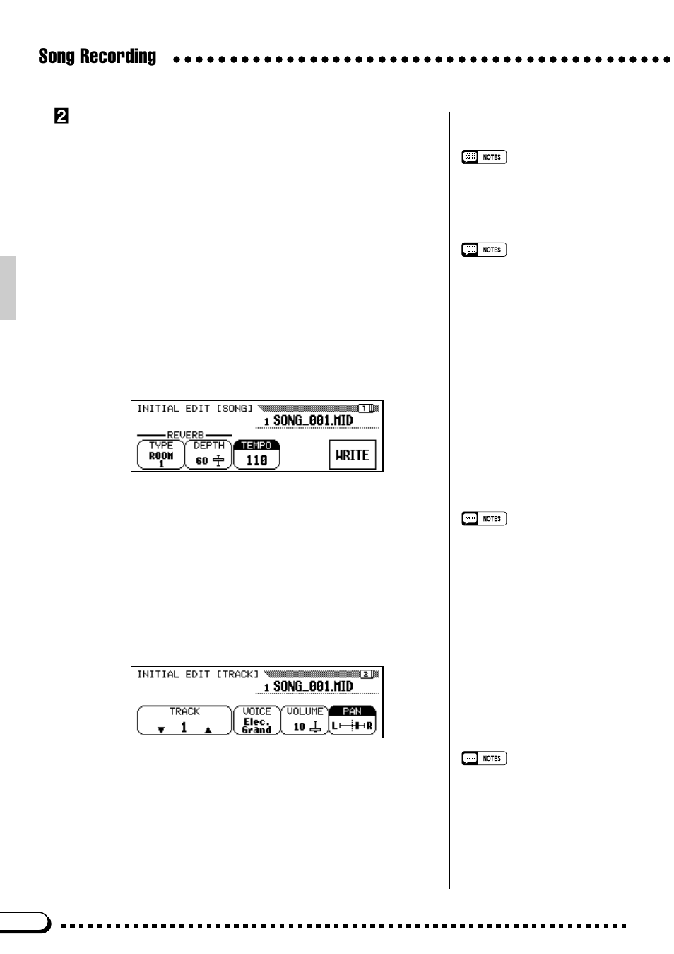 Song recording, Edit the parameters | Yamaha CVP-59S User Manual | Page 89 / 163