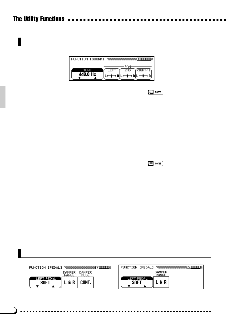 Sound, The utility functions, Pedal | Tune | Yamaha CVP-59S User Manual | Page 95 / 163