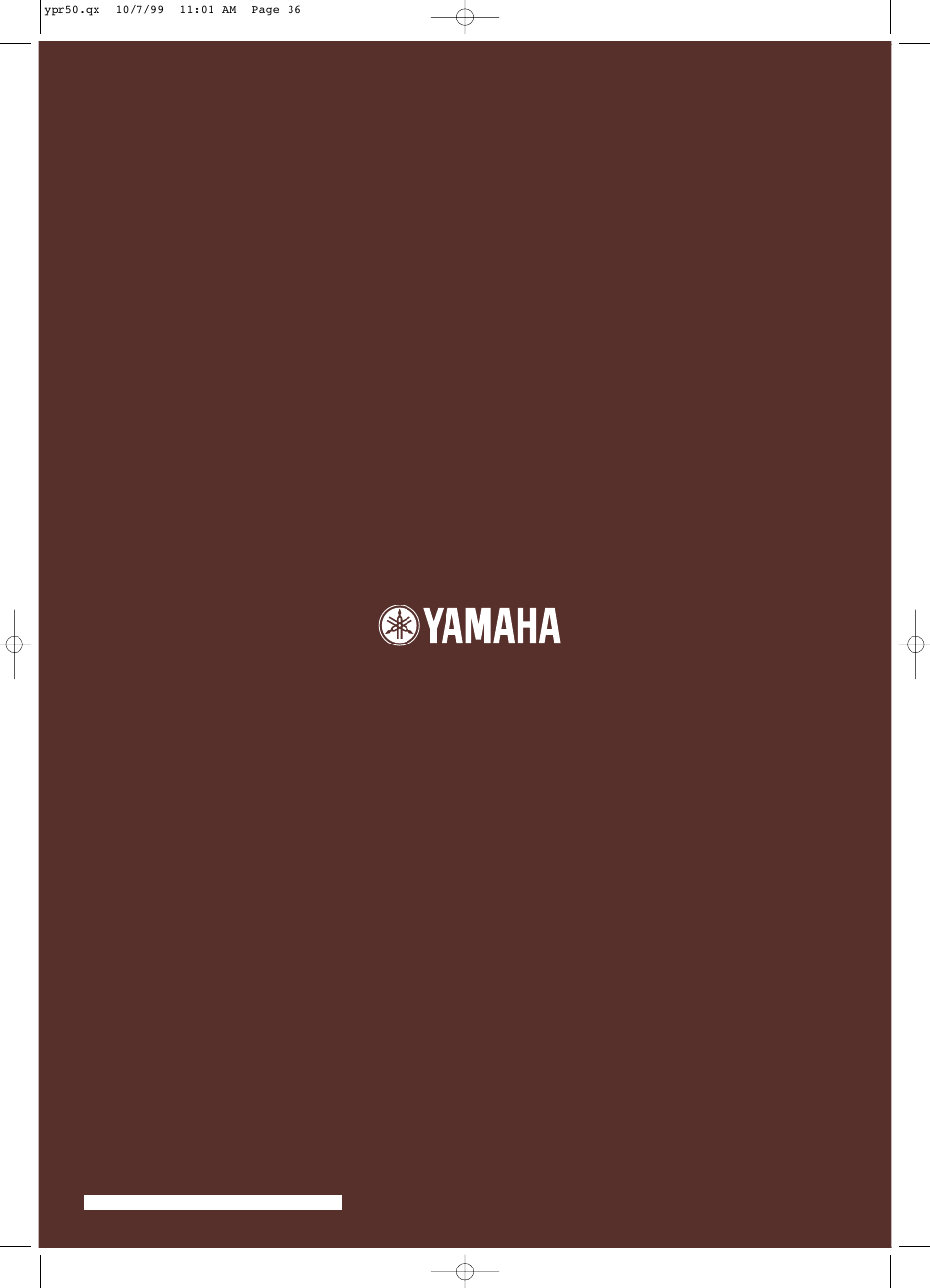 Yamaha YPR-50 User Manual | Page 36 / 36