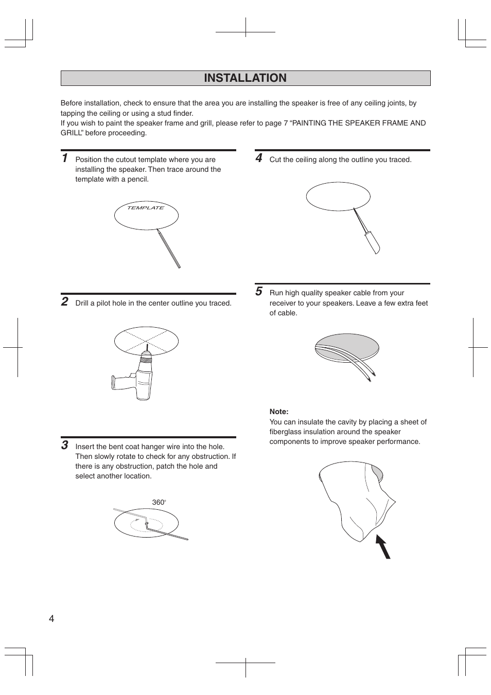 Installation | Yamaha NS-IW360C User Manual | Page 4 / 8