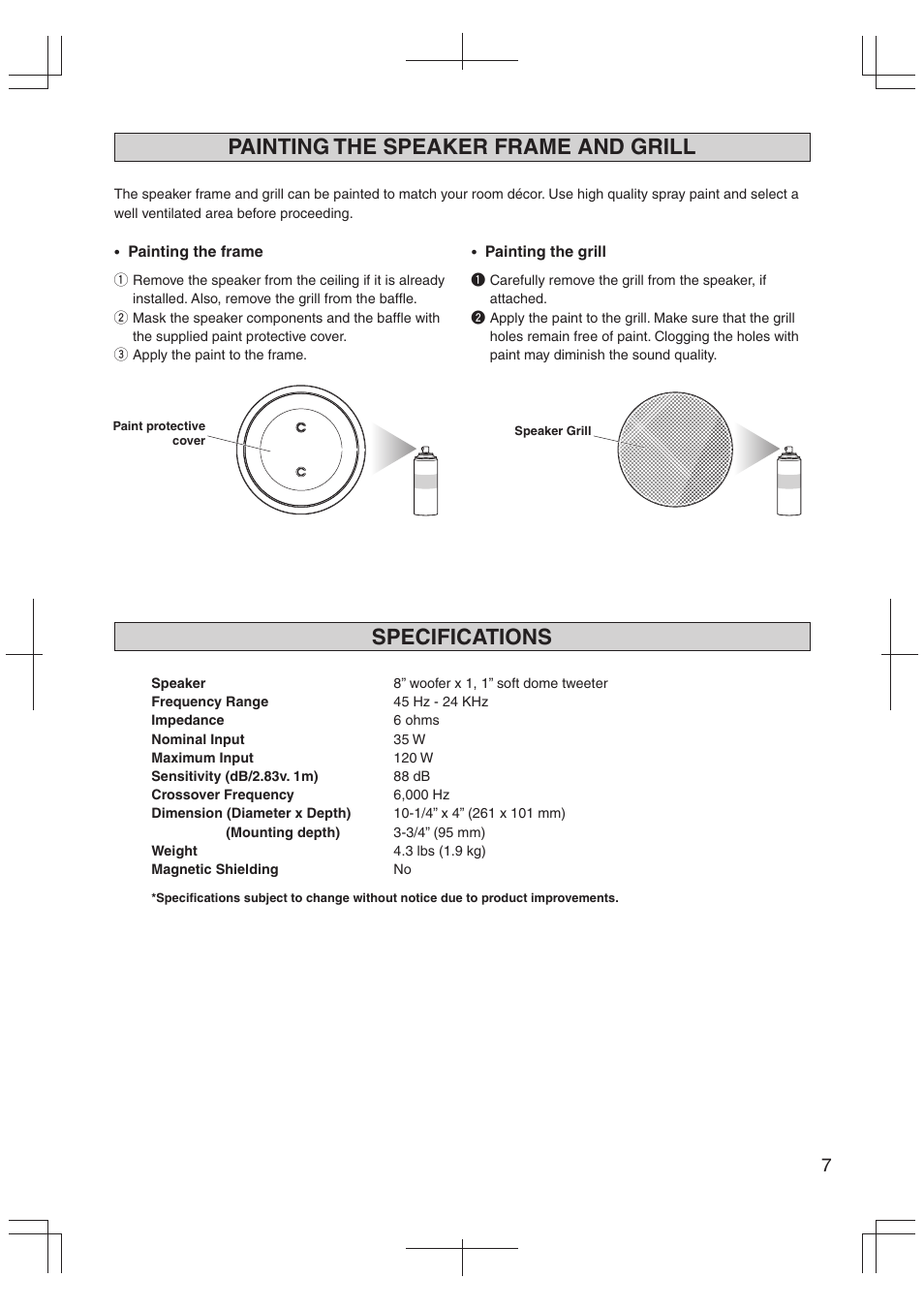 Yamaha NS-IW360C User Manual | Page 7 / 8